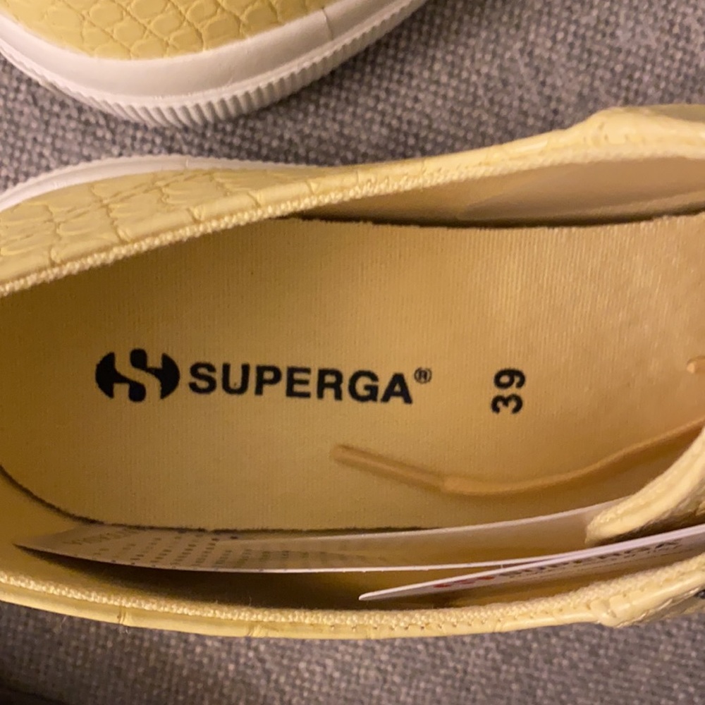 Superga croc emboss sneaker yellow 6.5 7 7.5 8 NWT - Picture 11 of 16